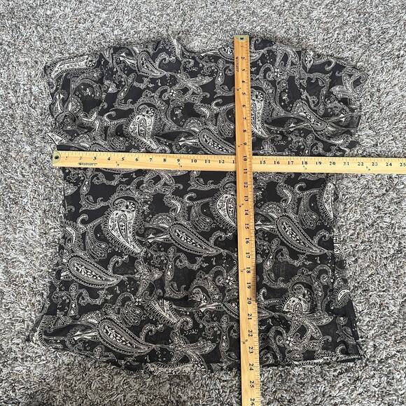 Skirt Set Size 14 Black Beige Paisley Flutter Short Sleeve A Line Y2K 2 Piece - Picture 14 of 16